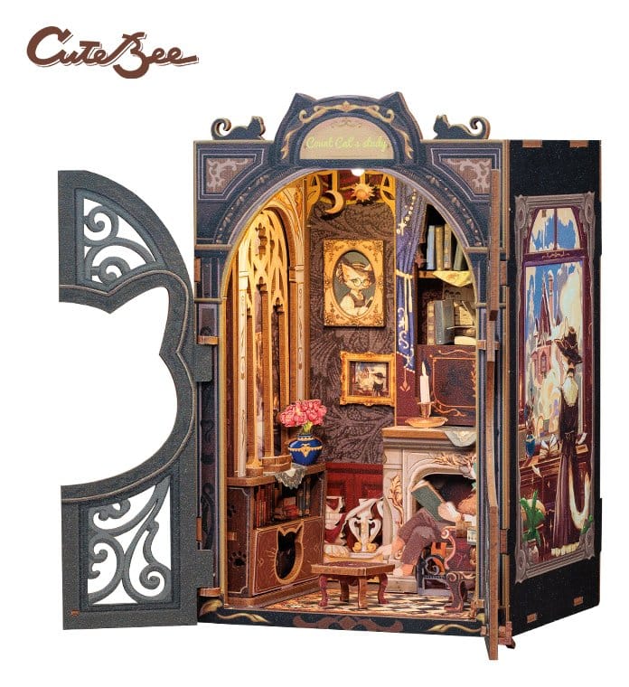 Book Nook Count Cat´s Study 17 x 12 cm DS Modellismo Book Nook Count Cat´s Study 17 x CuteBee