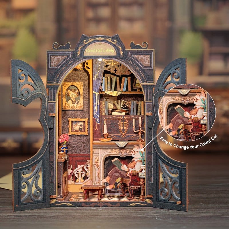 Book Nook Count Cat´s Study 17 x 12 cm DS Modellismo Book Nook Count Cat´s Study 17 x CuteBee