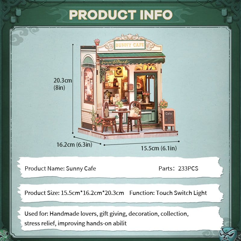 Miniature House Model Kit Sunny Cafe 20 x 16 cm DS Modellismo Miniature House Model Kit Sunny Cafe 20 x