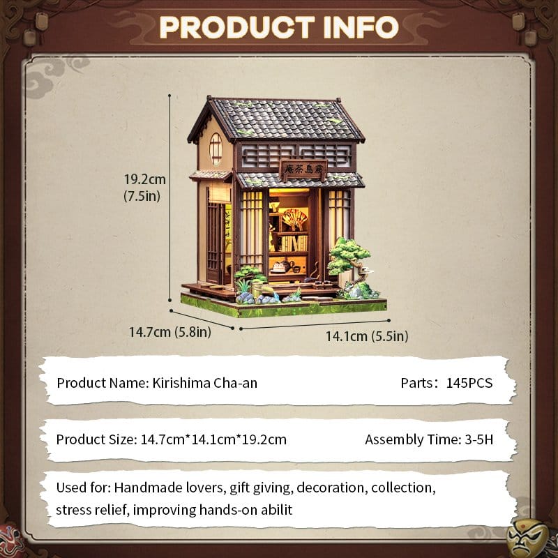 Miniature House Model Kit Kirishima Cha-an 19 x 14 cm DS Modellismo Miniature House Model Kit Kirishima Cha-an