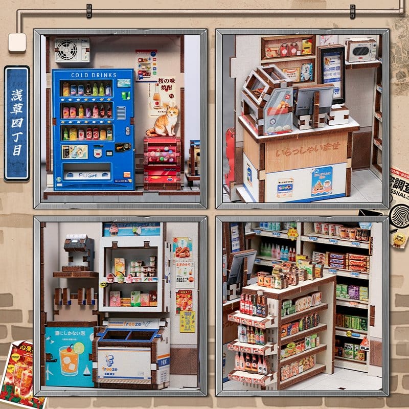 Miniature House Model Kit Beika-cho Convenience Store 22 x 15 cm DS Modellismo Miniature House Model Kit Beika-cho