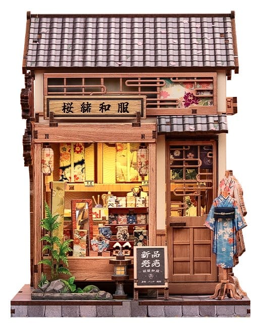 Miniature House Model Kit Sakura O Kimono Shop 19 x 14 cm DS Modellismo Miniature House Model Kit Sakura O Kimono