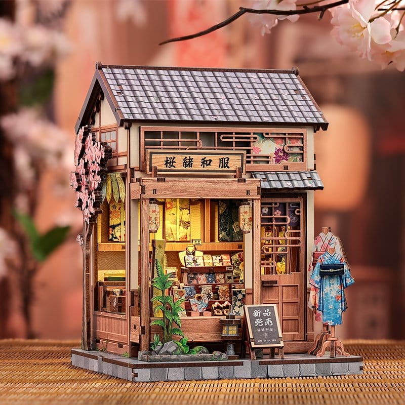 Miniature House Model Kit Sakura O Kimono Shop 19 x 14 cm DS Modellismo Miniature House Model Kit Sakura O Kimono