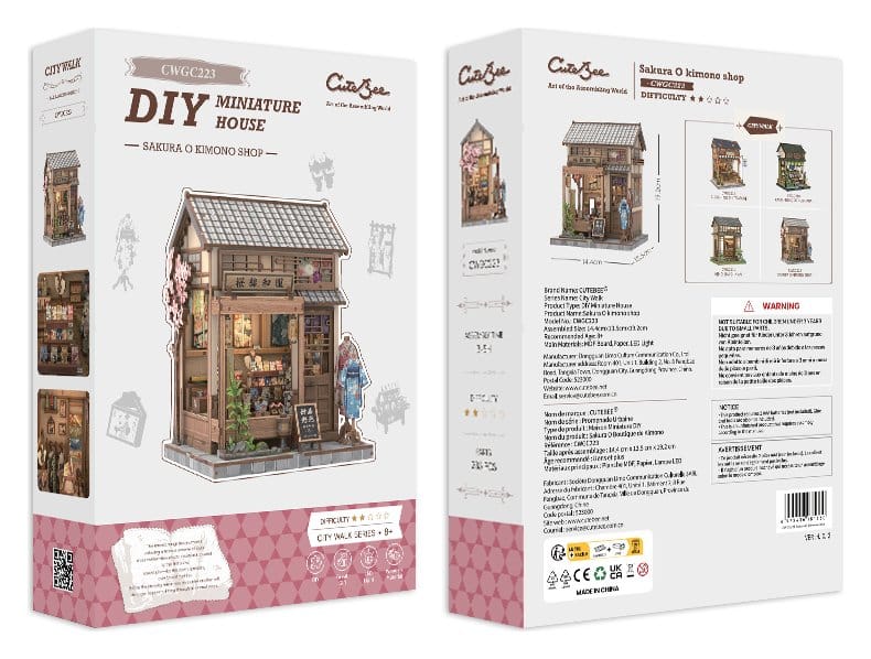 Miniature House Model Kit Sakura O Kimono Shop 19 x 14 cm DS Modellismo Miniature House Model Kit Sakura O Kimono