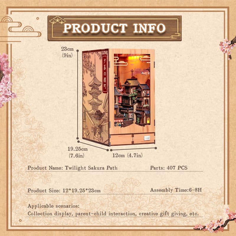 Book Nook Twilight Sakura Path 23 x 12 cm DS Modellismo Book Nook Twilight Sakura Path 23 x CuteBee