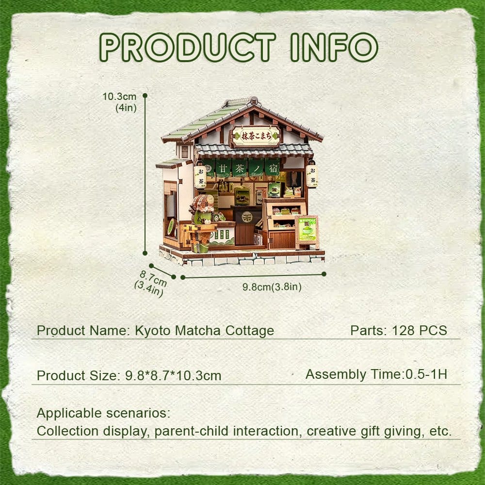 Miniature House Model Kit Kyoto Matcha Cottage 11 x 9 cm DS Modellismo Miniature House Model Kit Kyoto Matcha