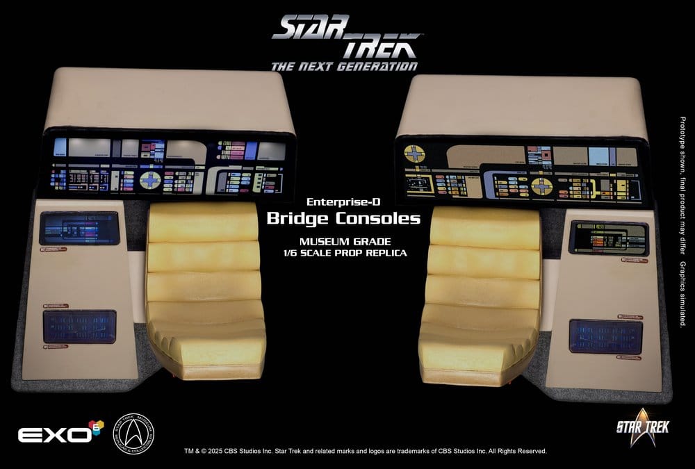Replica Star Trek: The Next Generation 1/6 Enterprise-D Bridge Consoles Set DS Modellismo Replica Star Trek: Next Generation scala 1/6