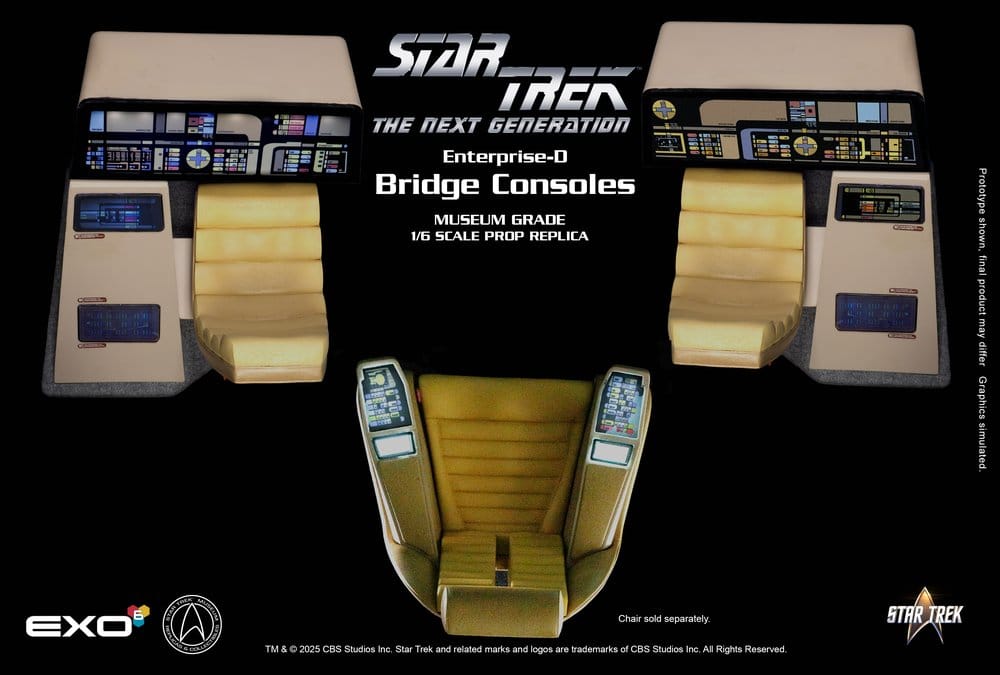 Replica Star Trek: The Next Generation 1/6 Enterprise-D Bridge Consoles Set DS Modellismo Replica Star Trek: Next Generation scala 1/6