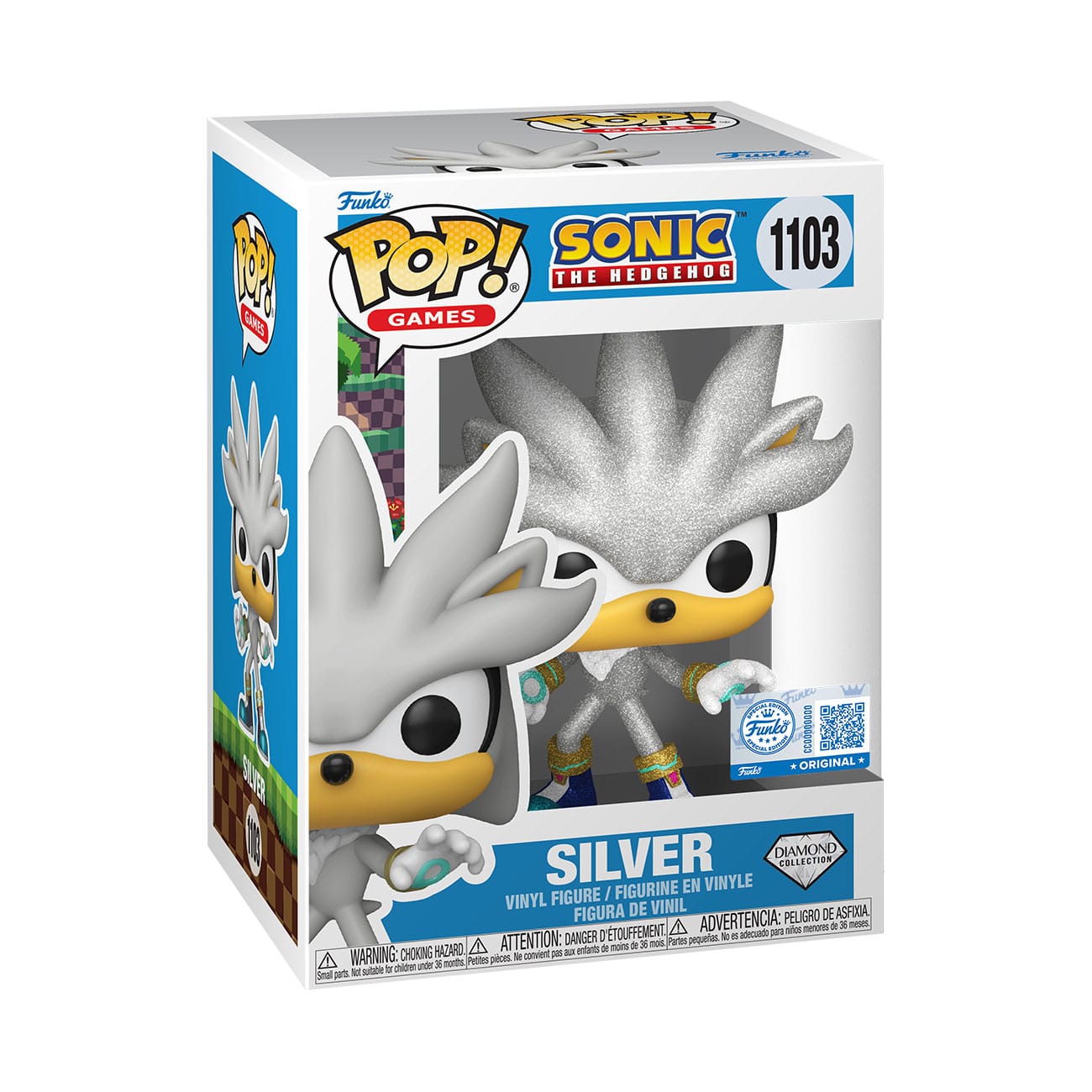 Sonic The Hedgehog POP! Games Vinyl Figure Silver The Hedgehog (FL) 9 cm DS Modellismo Sonic Hedgehog POP! Games Silver Hedgehog