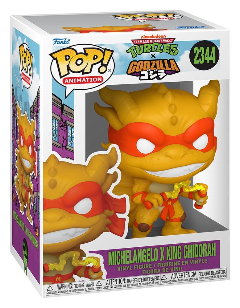 Godzilla x Turtles POP! Animation Vinyl Figure Michelangelo X Ghidorah 9 cm DS Modellismo Godzilla x Turtles POP! Animation