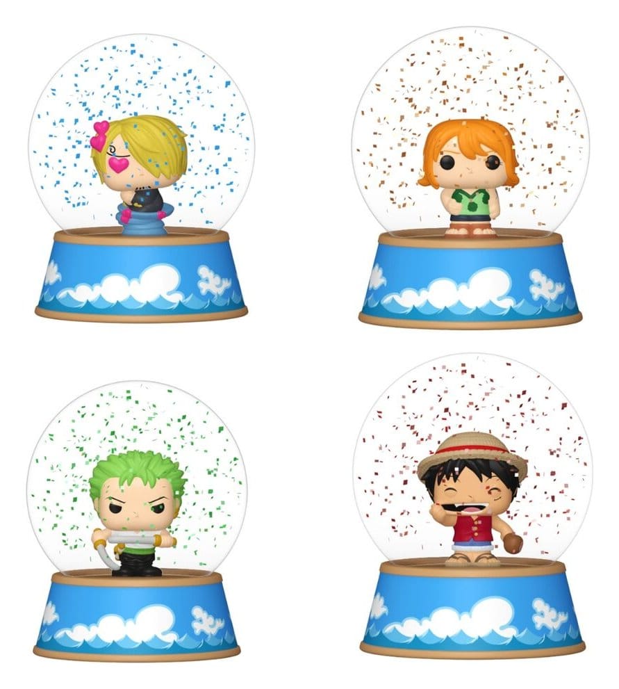 One Piece Mini Figures Glitter Globes Pdq 5 cm Display (12) DS Modellismo One Piece Mini Glitter Globes Pdq Display