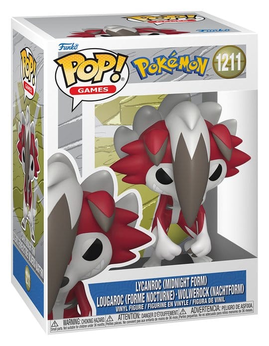 Pokémon POP! Games Vinyl Figure Lycanroc(Midnight) 9 cm DS Modellismo Pokémon POP! Games Lycanroc(Midnight) Funko