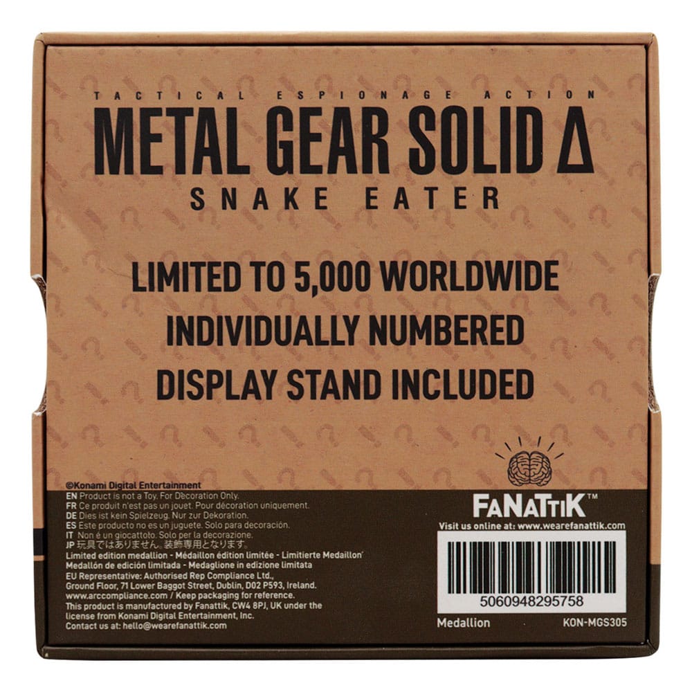 in metallo Gear Solid Delta Medallion Cobra Unit edizione limitata DS Modellismo in metallo Gear Solid Delta Medallion Cobra