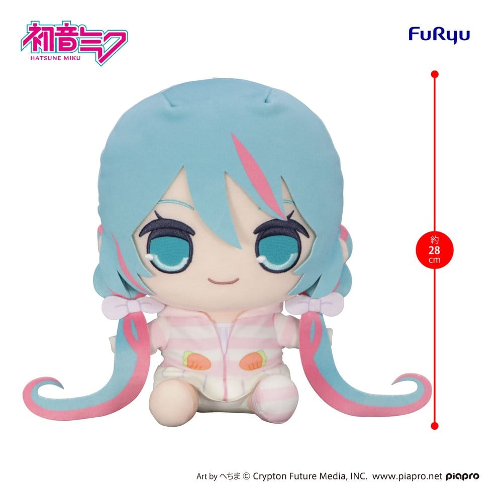 Peluche Hatsune Miku Kyurumaru Big Rabbit Ear Hood Pajama 28 cm DS Modellismo Peluche Hatsune Miku Kyurumaru Big Rabbit