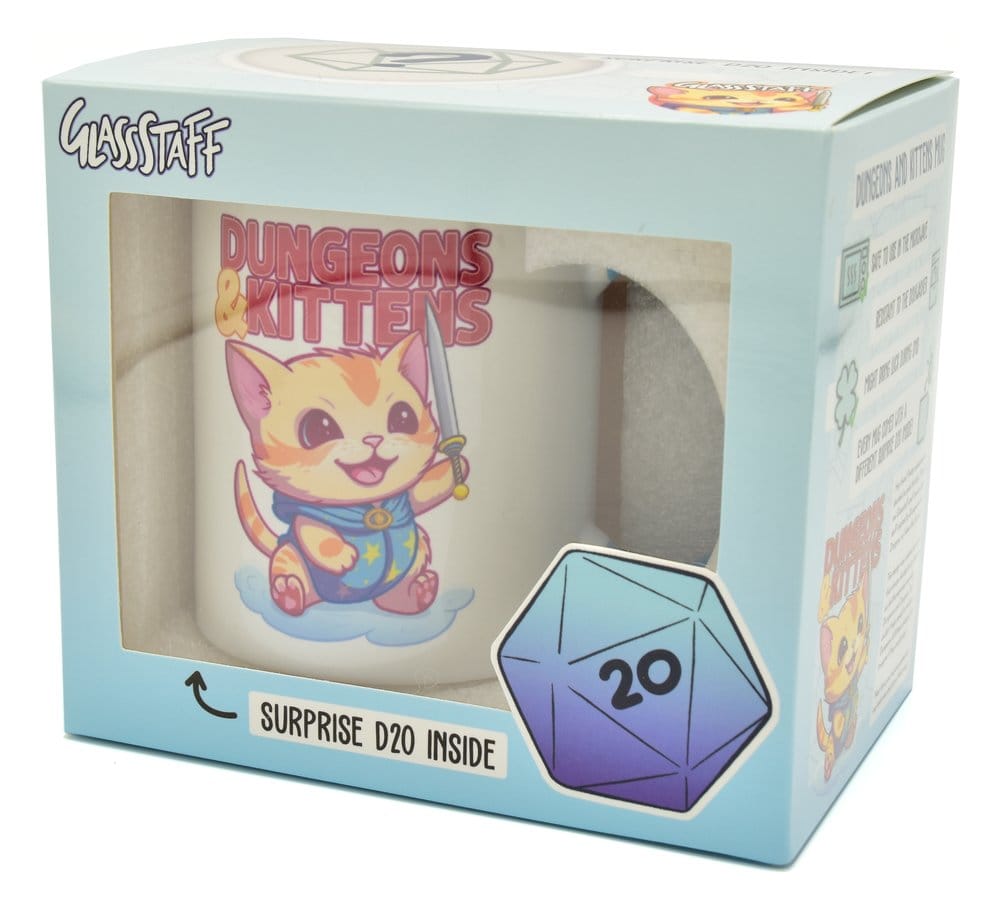 Confezione regalo Glassstaff Mug & Dice D20 Dungeons & Kittens DS Modellismo Confezione regalo Glassstaff Mug & Dice D20
