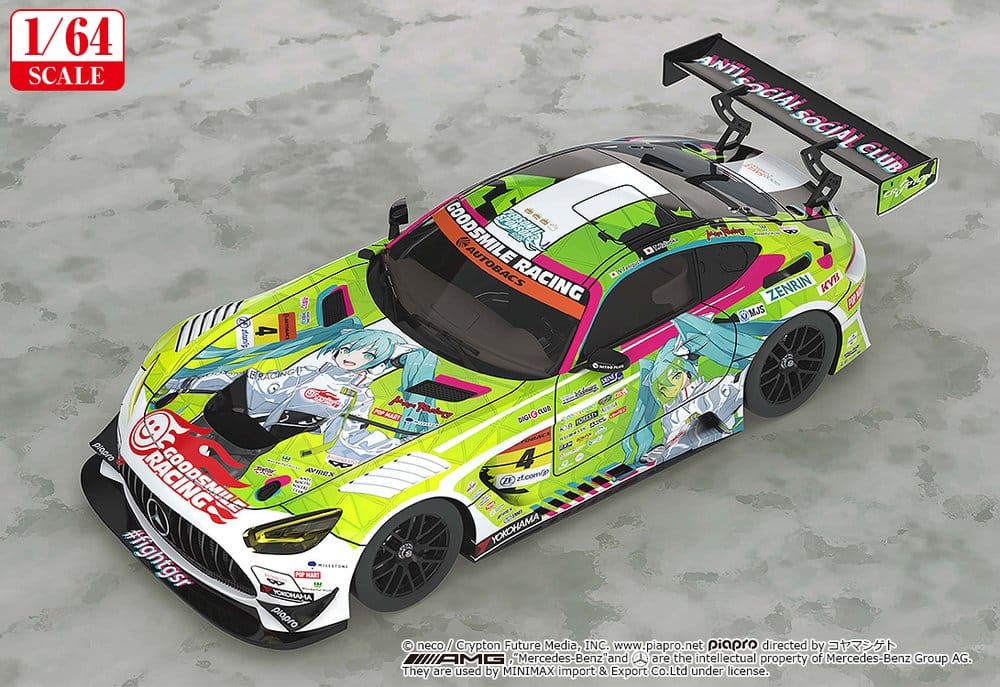 Hatsune Miku GT Project Vehicle 1/64 Hatsune Miku AMG 2022 Season Opening Ver. 7 cm DS Modellismo Hatsune Miku GT Project Vehicle scala 1/64
