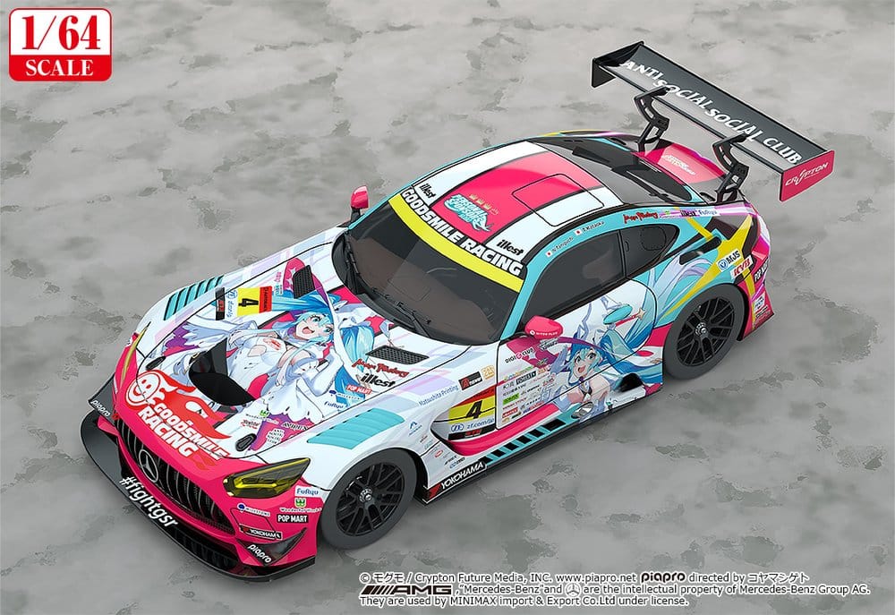 Hatsune Miku GT Project Vehicle 1/64 AMG 2024 Season Opening Ver. 7 cm DS Modellismo Hatsune Miku GT Project Vehicle scala 1/64