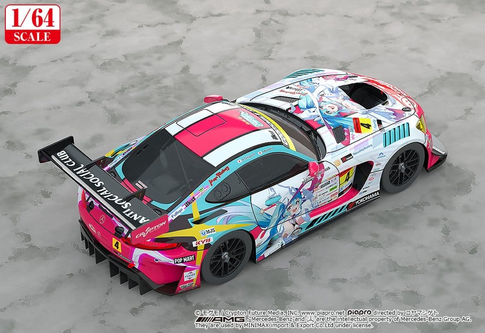 Hatsune Miku GT Project Vehicle 1/64 AMG 2024 Season Opening Ver. 7 cm DS Modellismo Hatsune Miku GT Project Vehicle scala 1/64