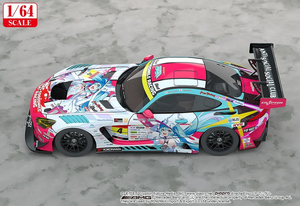 Hatsune Miku GT Project Vehicle 1/64 AMG 2024 Season Opening Ver. 7 cm DS Modellismo Hatsune Miku GT Project Vehicle scala 1/64