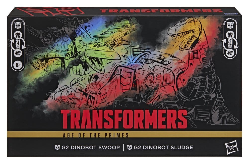 Transformers Age of the Primes Leader Class Action Figure 2-Pack G2 G2 Dinobot Swoop & G2 Dinobot Sludge 19 cm DS Modellismo Transformers Age Primes Leader Class Action