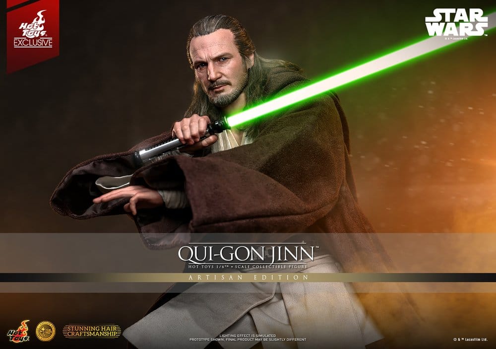 Star Wars: The Phantom Menace Movie Masterpiece Action Figure 1/6 Qui-Gon Jinn (Artisan Edition) Hot Toys Exclusive 32 cm DS Modellismo Star Wars: Phantom Menace Movie scala 1/6