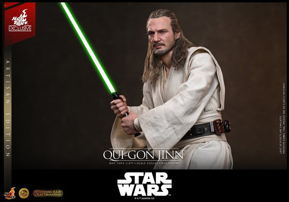 Star Wars: The Phantom Menace Movie Masterpiece Action Figure 1/6 Qui-Gon Jinn (Artisan Edition) Hot Toys Exclusive 32 cm DS Modellismo Star Wars: Phantom Menace Movie scala 1/6