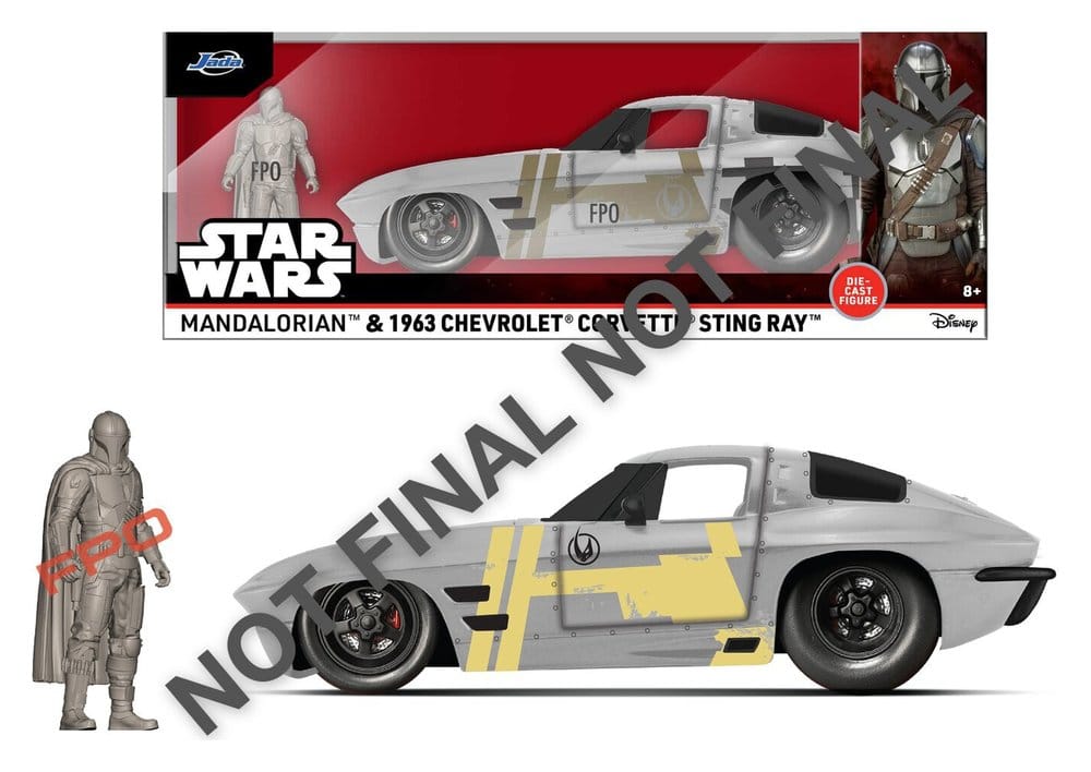 Star Wars Diecast Model 1:24 Mandalorian Chevrolet Corvette Sting Ray 1963 DS Modellismo Star Wars Diecast Model scala 1:24
