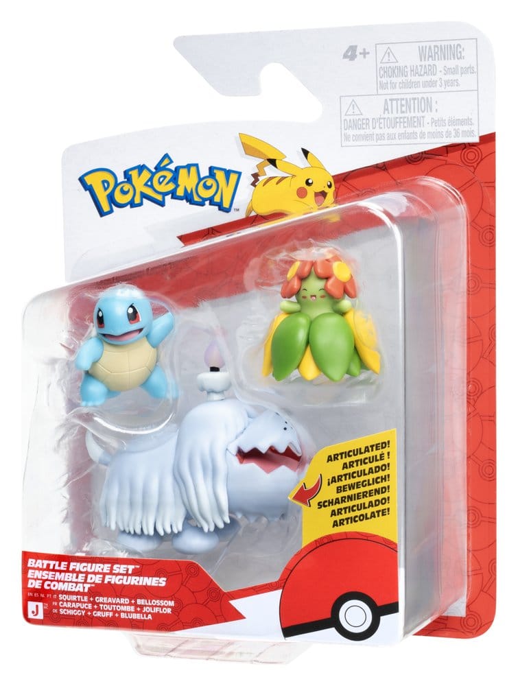 Pokémon Battle Figure 3-Pack Squirtle, Greavard & Bellossom DS Modellismo Pokémon Battle Squirtle, Greavard