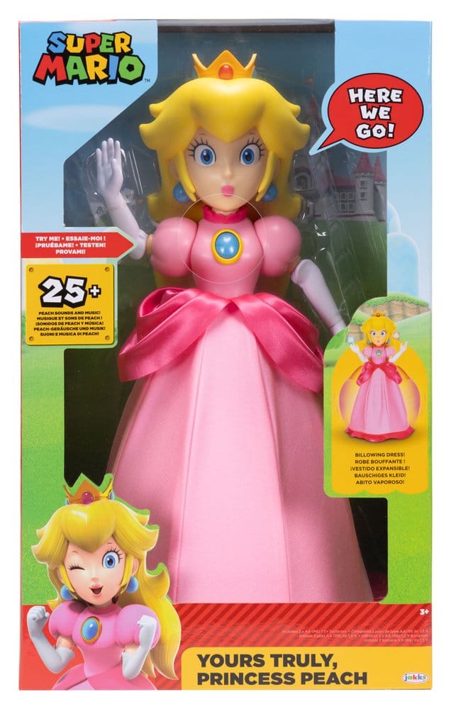 Super Mario Talking Action Figure Yours Truly Princess Peach 36 cm DS Modellismo Super Mario Talking Action Yours Truly
