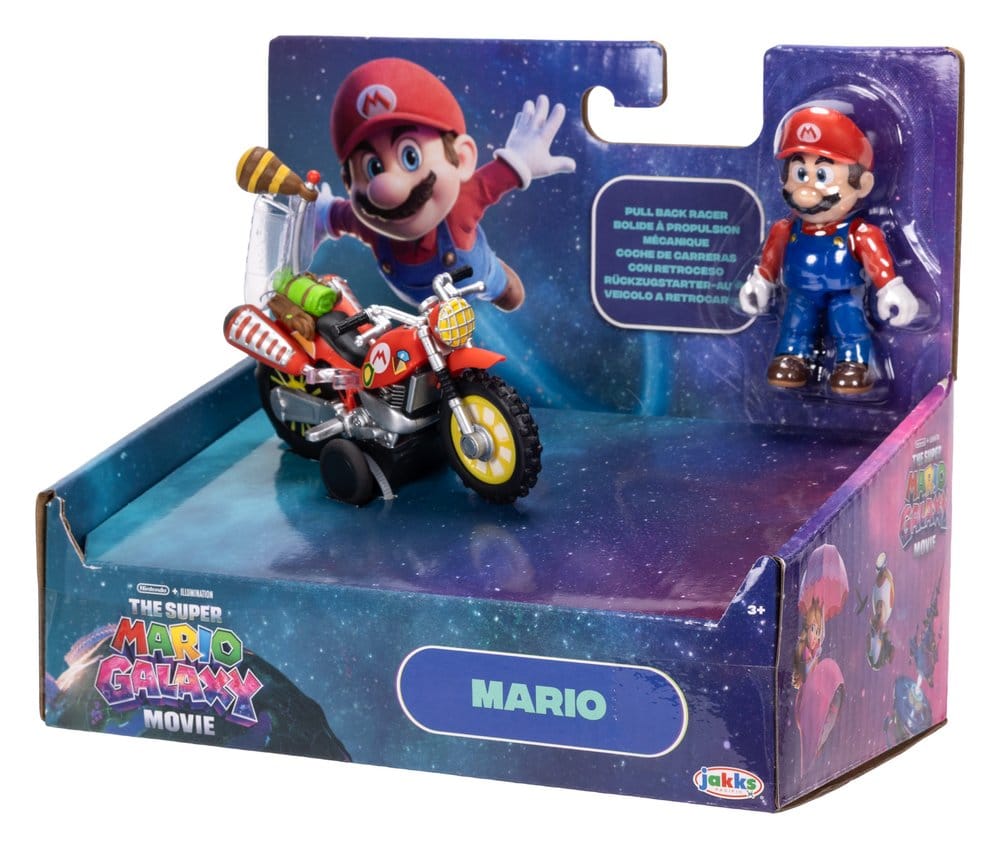 The Super Mario Galaxy Movie Action Figure with Pull Back Motorcycle Mario 6 cm DS Modellismo Super Mario Galaxy Movie Action with Pull
