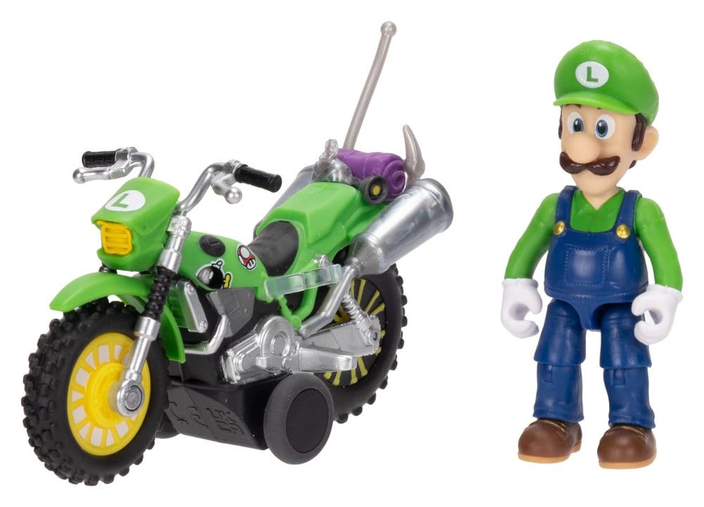 The Super Mario Galaxy Movie Action Figure with Pull Back Motorcycle Luigi 6 cm DS Modellismo Super Mario Galaxy Movie Action with Pull