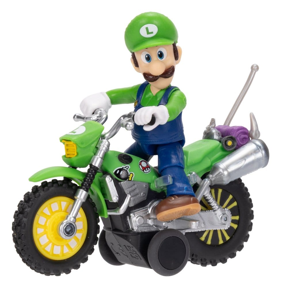 The Super Mario Galaxy Movie Action Figure with Pull Back Motorcycle Luigi 6 cm DS Modellismo Super Mario Galaxy Movie Action with Pull