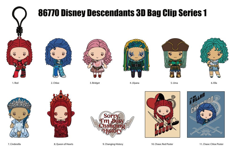 Clip ferma sacchetti Descendants 3D PVC Series 1 Display (24) DS Modellismo Clip ferma sacchetti Descendants 3D 1