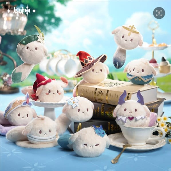 Peluche Genshin Impact Tea Party Companion Dodoco Blind Box 17-20 cm Display (9) DS Modellismo Peluche Genshin Impact Tea Party Companion