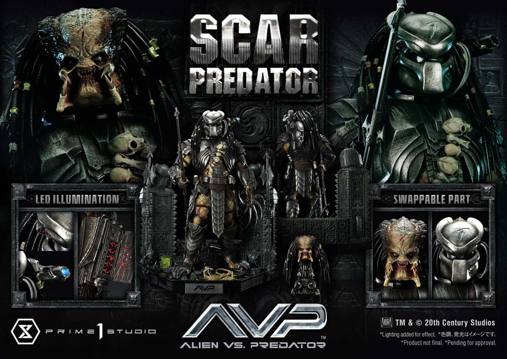 Statua The Alien vs. Predator Museum Masterline Series 1/3 Scar Predator Deluxe Bonus Version 93 cm DS Modellismo Statua Alien vs. Predator Museum scala 1/3