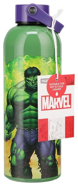 Borraccia Marvel Universe in metallo Hulk with Carry Loop DS Modellismo Borraccia Marvel Universe in metallo Hulk