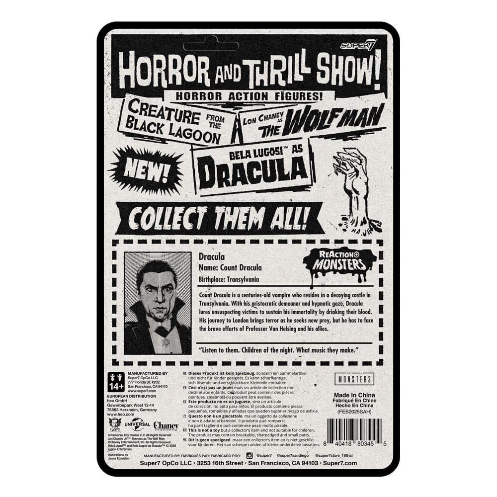 Universal Monsters ReAction+ Action Figure Wave 1 Dracula 10 cm DS Modellismo Universal Monsters ReAction+ Action Wave 1