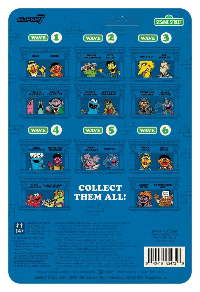 Sesame Street ReAction Action Figure Wave 06 Count Von Count (PJs) 10 cm DS Modellismo Sesame Street ReAction Action Wave 06 Count