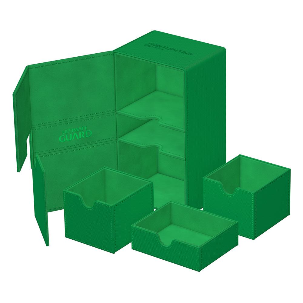 Ultimate Guard Twin Flip`n`Tray 200+ XenoSkin Monocolor Green - Damaged packaging DS Modellismo Ultimate Guard Twin Flip`n`Tray 200+
