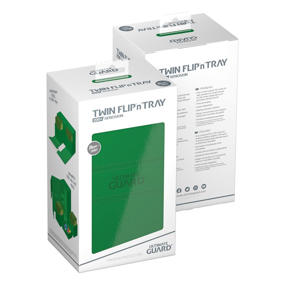 Ultimate Guard Twin Flip'n'Tray 200+ Xenoskin - Green DS Modellismo Ultimate Guard Twin Flip'n'Tray 200+