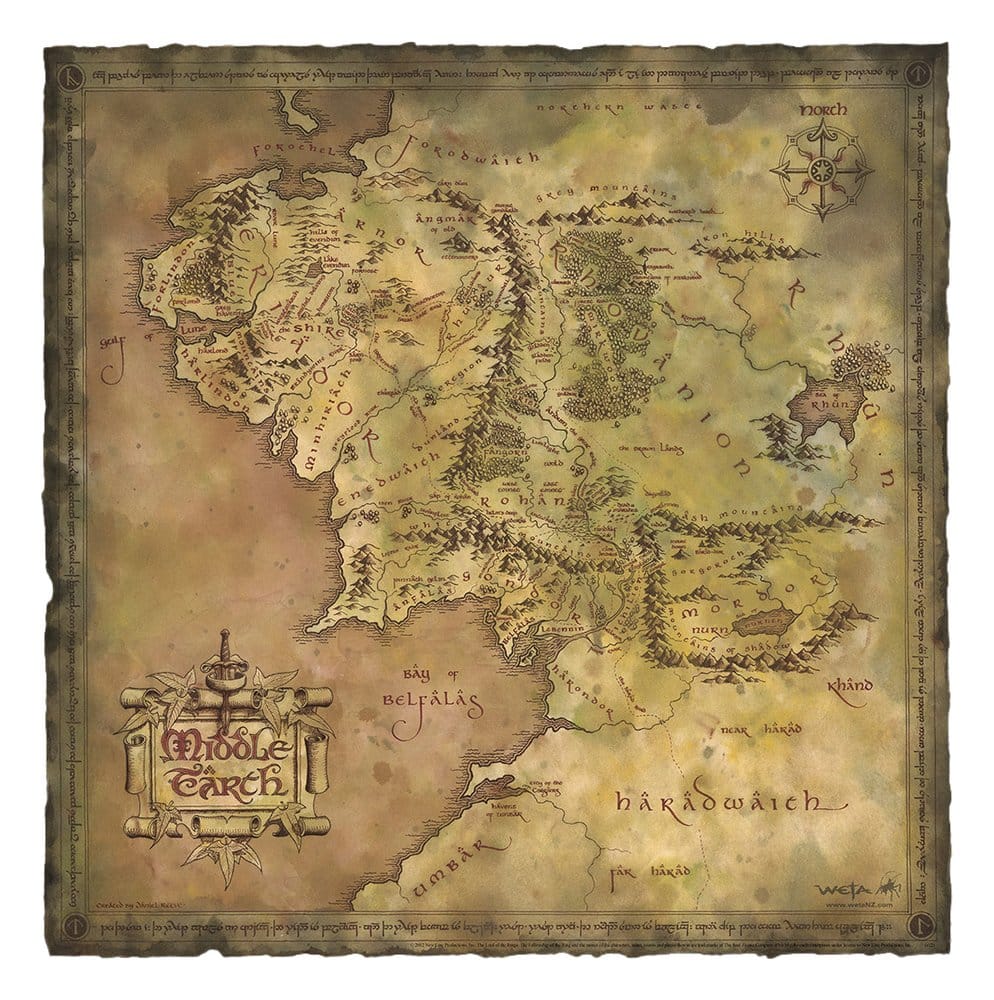 Stampa artistica Il Signore degli Anelli Parchment Map of Middle-earth 59 x 30 cm DS Modellismo Stampa artistica Il Signore degli Anelli