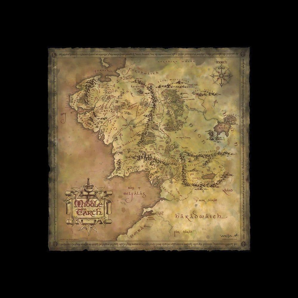 Stampa artistica Il Signore degli Anelli Parchment Map of Middle-earth 59 x 30 cm DS Modellismo Stampa artistica Il Signore degli Anelli