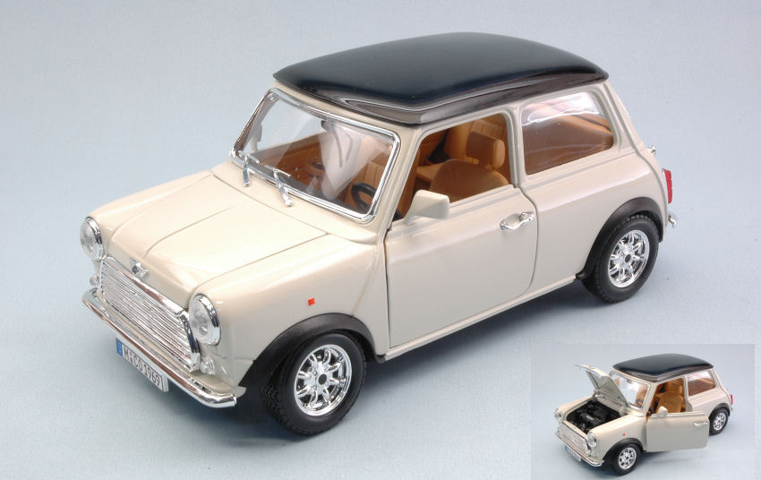 Mini Cooper 1969 Cream W/black Roof 1:18 DS Modellismo Mini Cooper 1969 Cream W/black scala 1:18