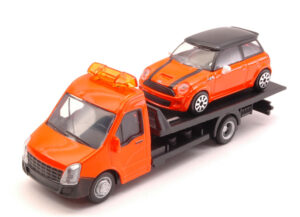 Mini Cooper Flatbed Transporter scala 1:43