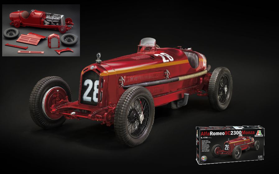 Alfa Romeo 8C 2300 Monza N.28 Winner Monaco GP 1932 T.Nuvolari Kit 1:12 DS Modellismo Alfa Romeo 8C 2300 Monza Winner scala 1:12