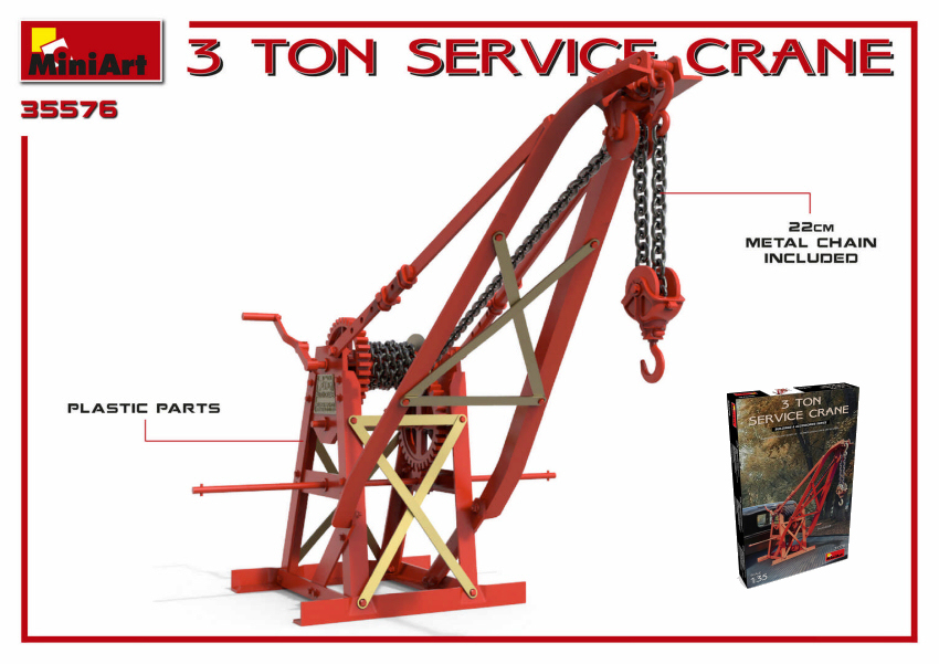 3 Ton Service Crane Kit 1:35 DS Modellismo 3 Ton Service Crane Kit scala 1:35 Miniart