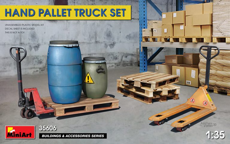 Hand Pallet Truck Set Kit 1:35 DS Modellismo Hand Pallet Truck Set Kit scala 1:35 Miniart