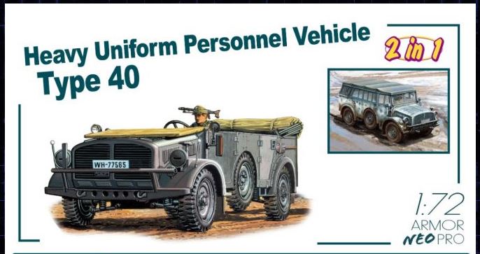 Heavy Uniform Personnel Vehicle Type 40 (2 in 1) Kit 1:72 DS Modellismo Heavy Uniform Personnel Vehicle scala 1:72