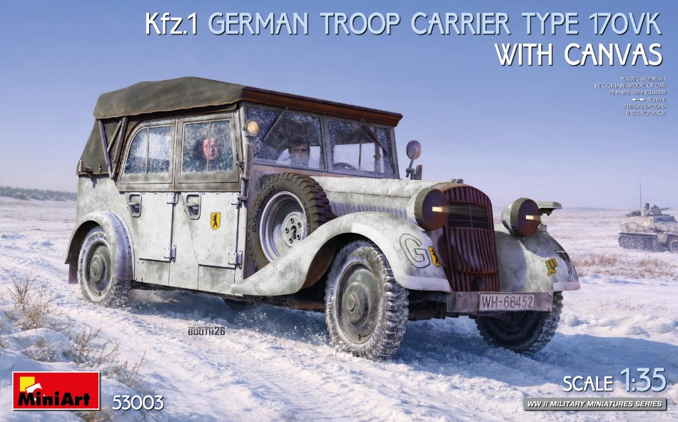 KFZ.1 German Troop Carrier Type 170VK W/Canvas Kit 1:35 DS Modellismo KFZ.1 German Troop Carrier Type scala 1:35