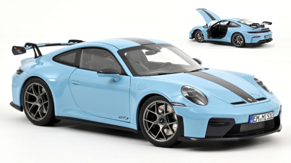 Porsche 911 GT3 W/weissach Pack 2025 Gulfblue 1:18 DS Modellismo Porsche 911 GT3 W/weissach Pack scala 1:18